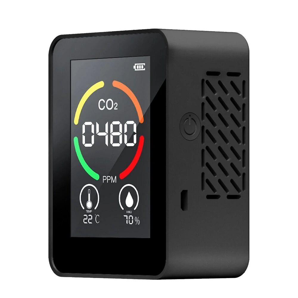 CO2 Meter & Air Quality Monitor - 3-in-1 Digital Analyzer for Home & Office
