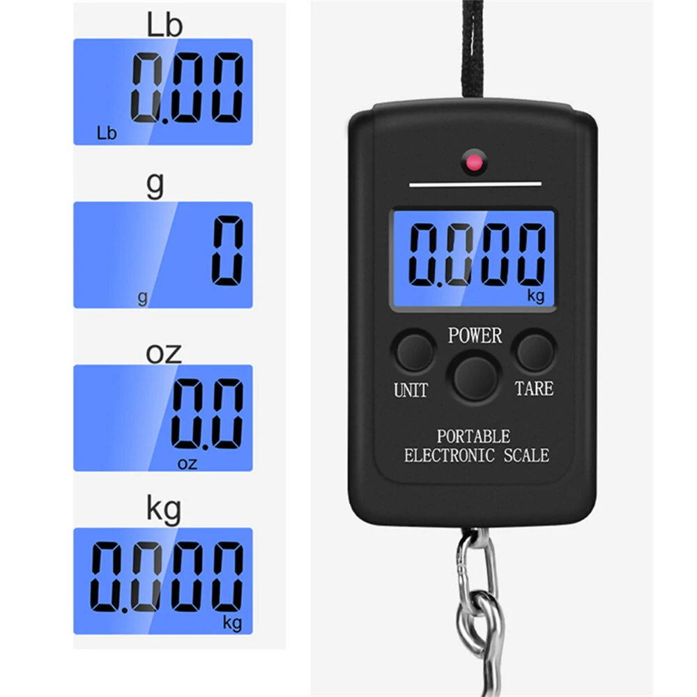 High Accuracy Portable Digital Scale - 40kg Capacity 10g Precision - Backlit Display