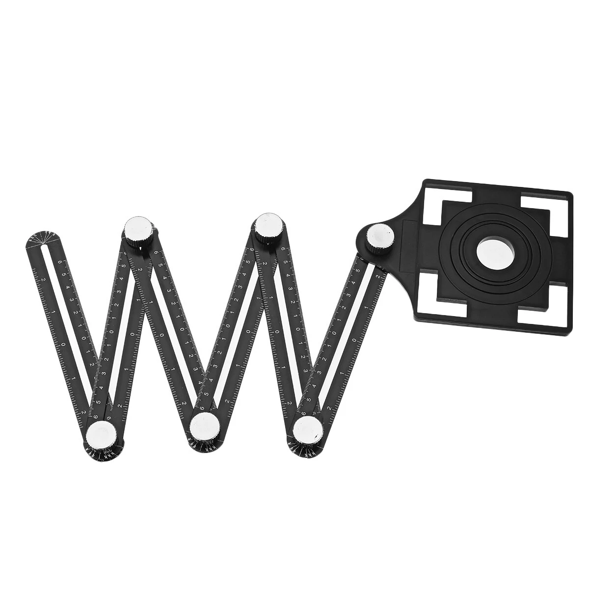 Aluminum Alloy Multi Angle Ruler - 6 Folding Tool | 25-75mm Tile Hole Measure