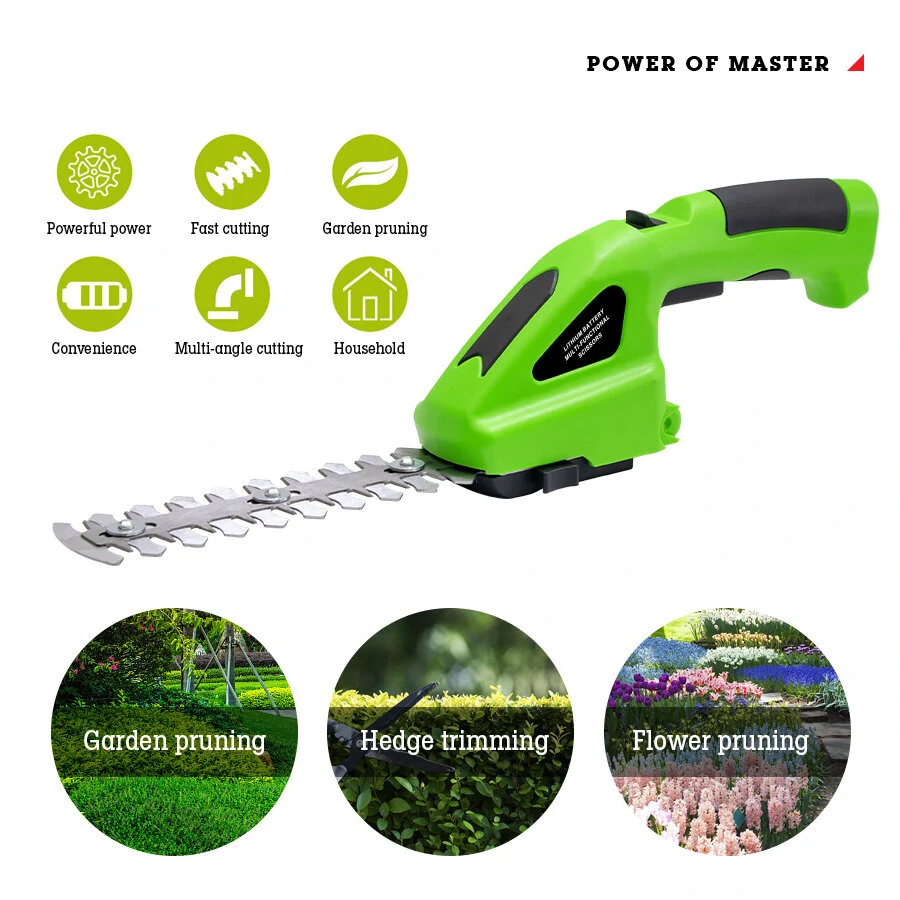 Rechargeable Cordless Hedge Trimmer - Electric Pruning Shears for Garden Lawn Fence