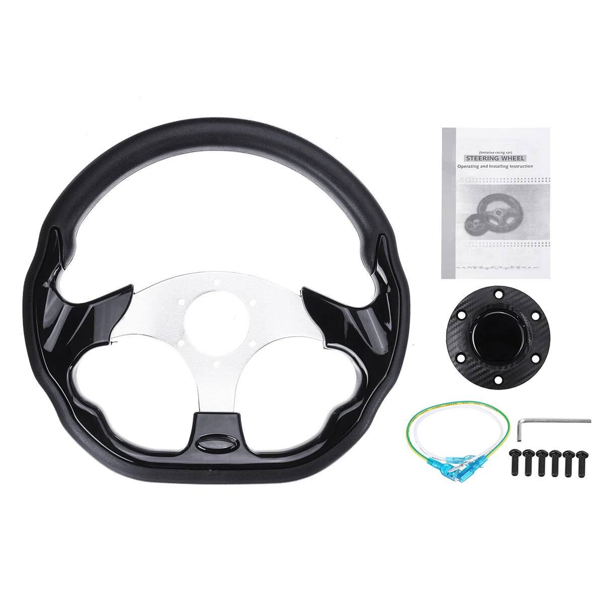 Universal Leather Racing Steering Wheel - 320mm Sports Drifting Design
