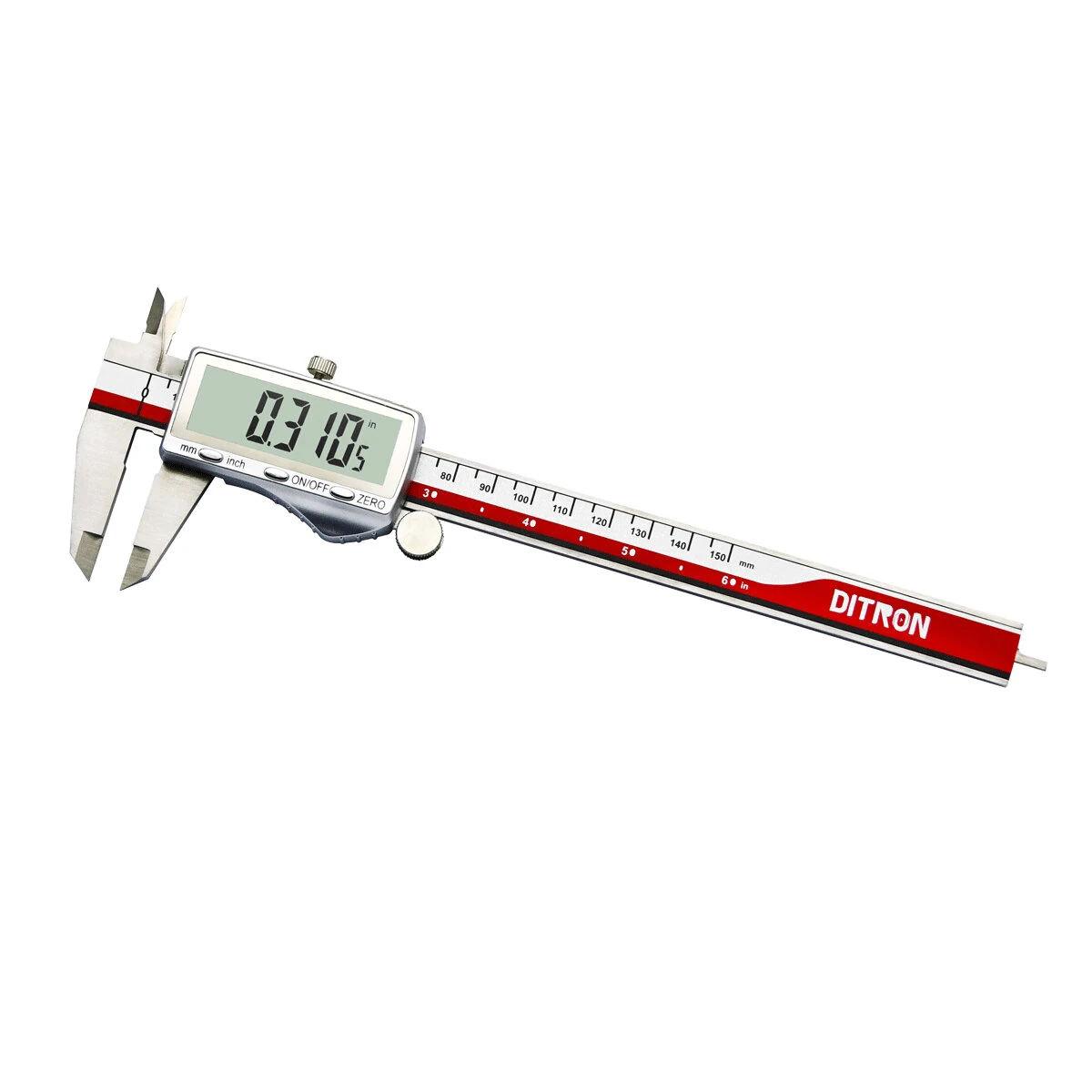 DITRON Digital Caliper 701 | 0-6 Inch Stainless Steel | Rechargeable Type-C & Large Screen