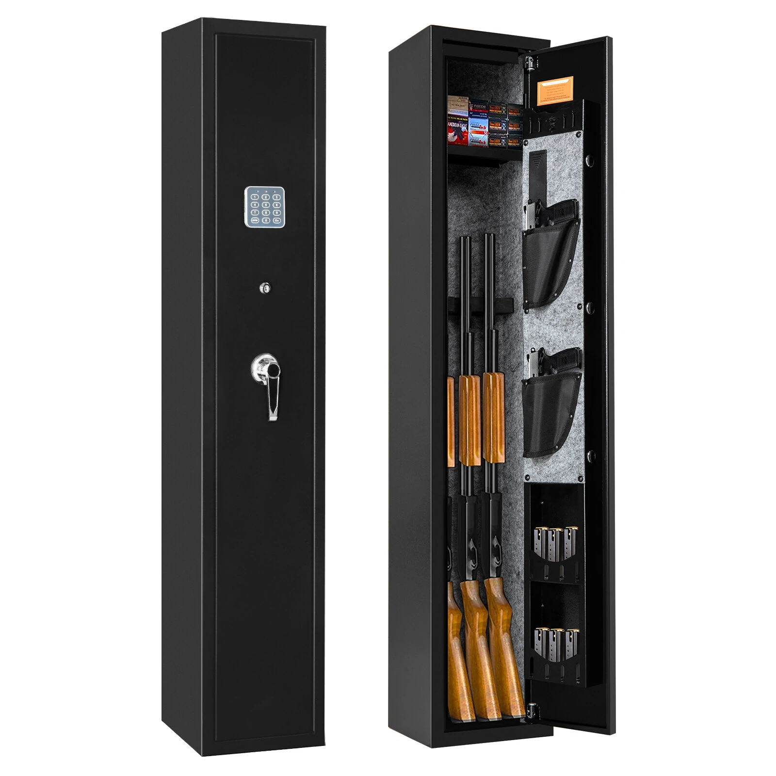 BlackSmith Quick Access Keypad Gun Safe - 3 Key Wall Mount Safe for Pistols