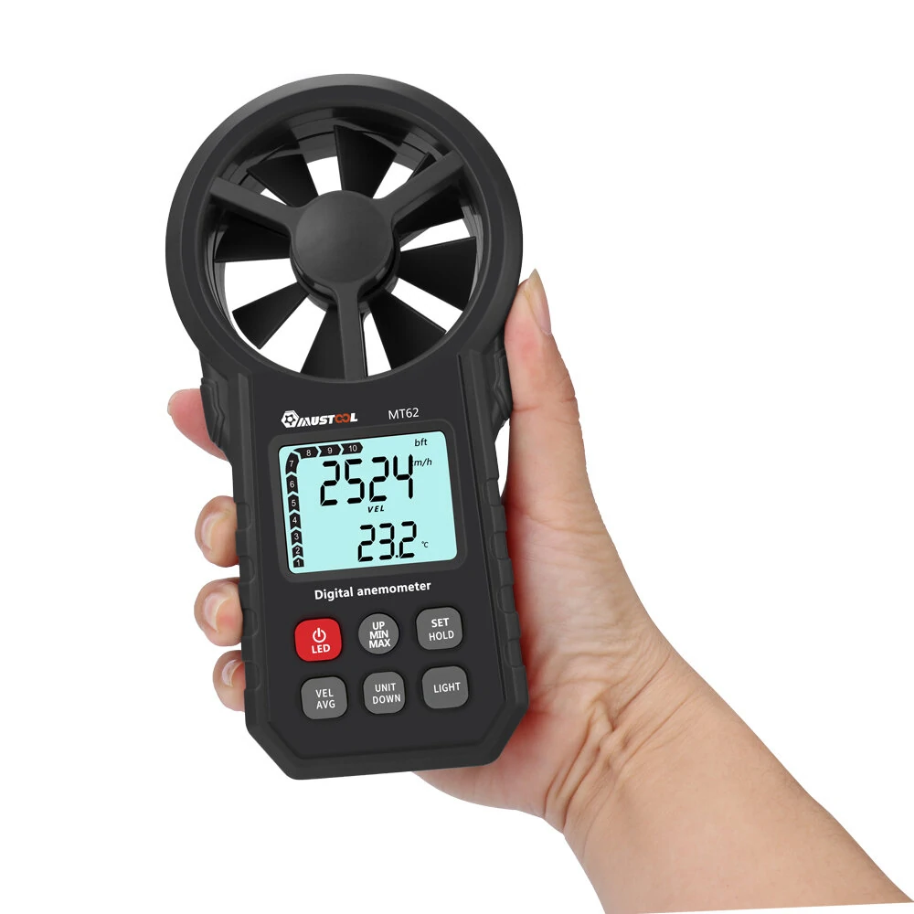 MUSTOOL MT62 Digital Anemometer | Wind Speed, Temperature & Air Volume Meter