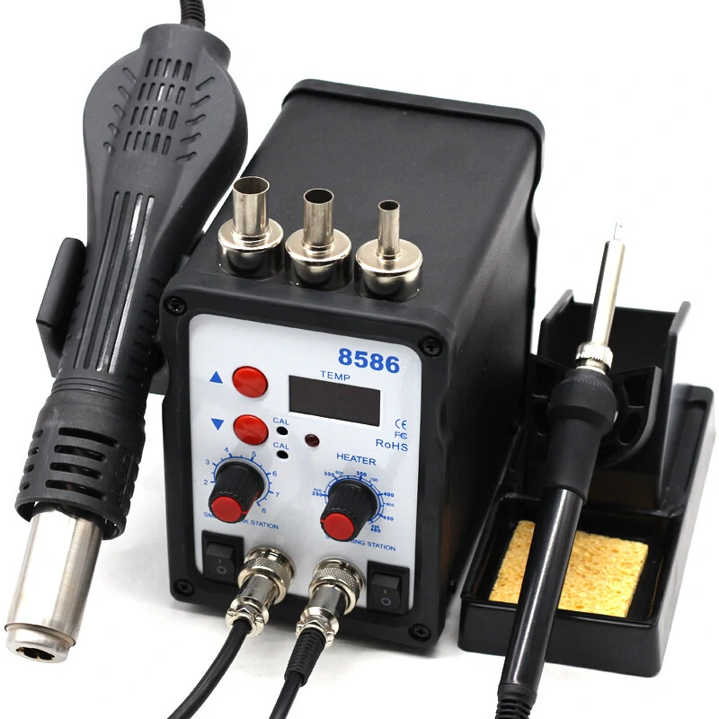 8586 Soldering Station - Hot Air Rework & Soldering Iron for SMD BGA Repair