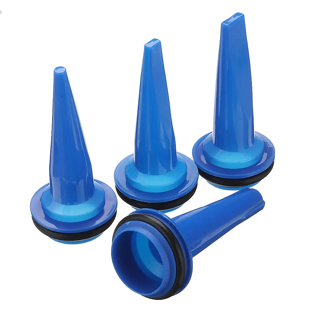 Effetool 4pcs Glue Gun Nozzle Tips - Flat Head with Apron for Soft Glass Glue
