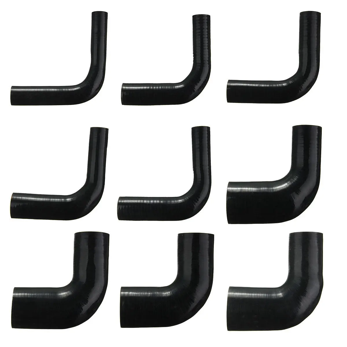 90 Degree Black Silicone Tube - 150mm Length Turbo Coolant Vacuum Hose