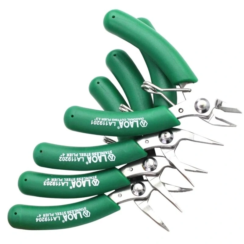 LAOA Mini Electronic Scissors - Stainless Steel Long Nose & Diagonal Pliers Wire Cutters