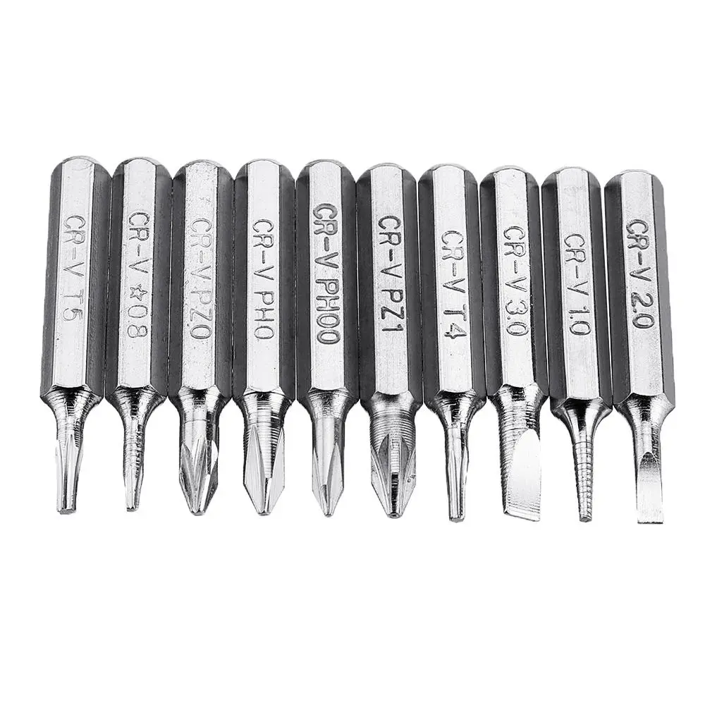 Drillpro 10pcs 4mm CR-V Screwdriver Bit Set | Phillips Slotted Torx | Phone Repair Tool