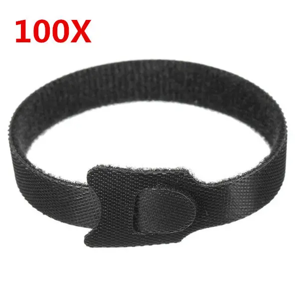 Black Nylon Cable Ties 12mm x 200mm - 100pcs Wire Straps for Electrical