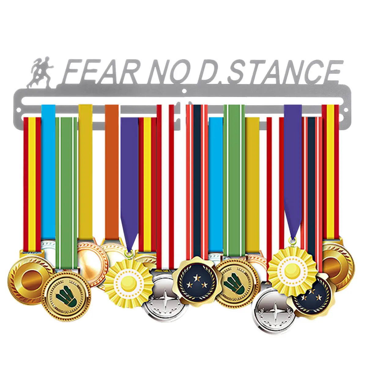 Running Medal Hanger Display Rack - 400x158mm Steel Sport Medals Holder Decor